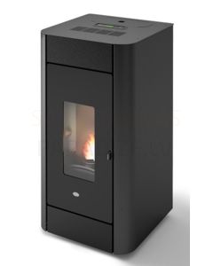 EVA CALOR centrālapkures granulu kamīns-krāsns FRIDA 13kW (melns)