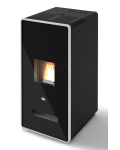 EVA CALOR granulu kamīns-krāsns ar gaisa plūsmas apkuri ZELDA 9.5kW (melns)