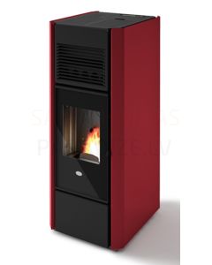 EVA CALOR granulu kamīns-krāsns ar gaisa plūsmas apkuri INES 15kW (sarkans)