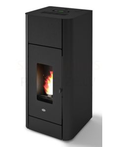 EVA CALOR centrālapkures granulu kamīns-krāsns FRIDA 17kW (melns)
