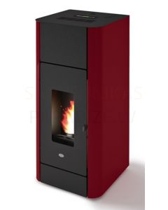EVA CALOR centrālapkures granulu kamīns-krāsns FRIDA 17kW (sarkans)