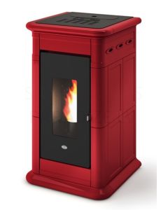 EVA CALOR centrālapkures granulu kamīns-krāsns HYDRO VENERE 13kW (sarkans)