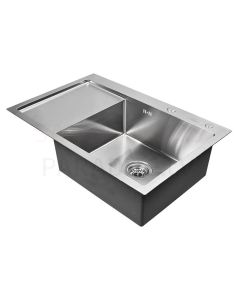 WISENT nerūdijančio plieno virtuvės kriauklė 78x51 R sidabrinė