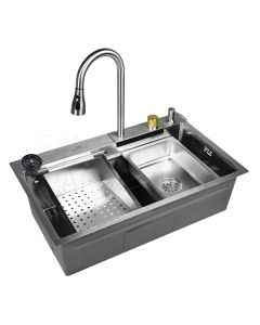 WISENT stainless steel kitchen sink 75х46х22 silver (set)