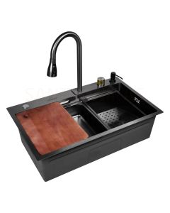 WISENT stainless steel kitchen sink 75х46х22 graphite (set)