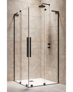 RADAWAY dušas kabīne FURO SL BLACK KDD 200x100x100 Melns + caurspīdīgs stikls