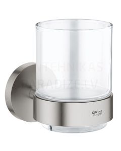 GROHE glāze ar turētāju Essentials New (Supersteel)