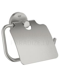 GROHE tualetes papīra turētājs ar vāciņu Essentials New (Supersteel)