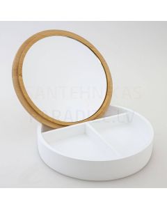 DUSCHY dish with mirror lid Wood (white)