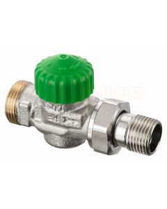 Heimeier Eclipse 300 thermostat valve with automatic flow limitation (straight) 30-300 L/H DN15
