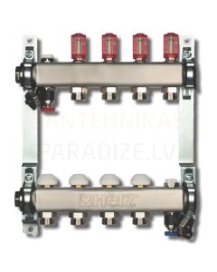 HERZ stainless steel floor heating manifold with flowmeters (12 circuit)