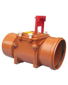 Anti-flood valve DN200 with stainless steel flap and manual blocking