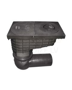 Rain hopper inlet with revision and cast-iron lid