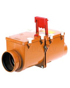 Anti-flood valve DN160 with 2 stainless steel flaps and manual blocking