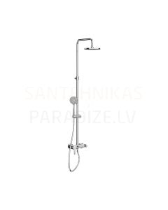 Mio shower column with shower set (shower single-level mixer faucet, head shower ∅ 200 mm, hand shower ∅ 130 mm, 4 different function, shower hose 1.7 m)