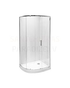 Dušas stūris Tigo, 1000x800 mm, h=1950, r=550, hroms/caurspīdīgs stikls