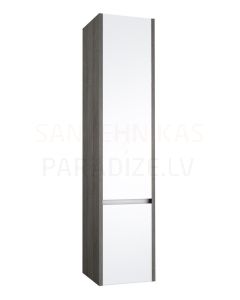 KAME CITY боковой-высокий шкафчик (серый ясень/блестящий белый) 1600x354x350 мм