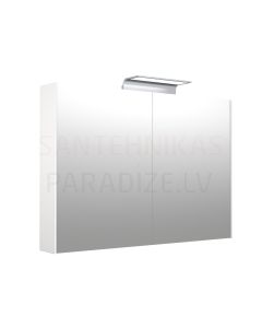 KAME D-LINE шкафчик с зеркальными дверцами и LED WAVE 100 (белый матовый) 700x1000x136 мм