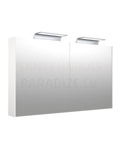 KAME D-LINE шкафчик с зеркальными дверцами и LED WAVE 120 (белый матовый) 700x1200x136 мм