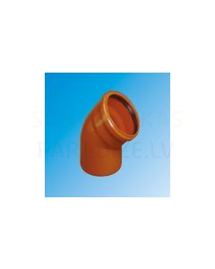 Magnaplast KG oranžā ārējās kanalizācijas līkums Ø 100 (110) mm 15° PVC