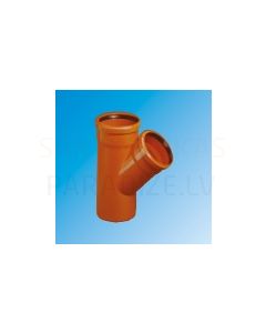 Magnaplast KG oranžā ārējās kanalizācijas atzars (trejgabals) Ø 100 (110)x100 (110) mm 45° PVC