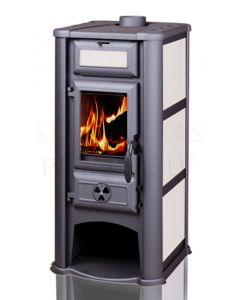 TIM SISTEM wood stove with air heating LEDERATA 11kW (grey)