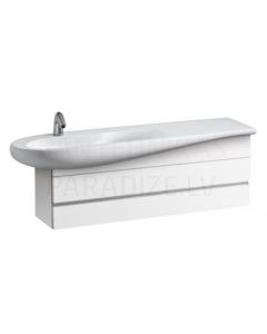 Laufen izlietnes skapītis Alessi One, 1350x320 mm, h=490 mm, 2A, balts lakots, bļoda kreisajā pusē