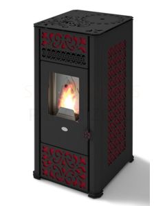EVA CALOR granulu kamīns-krāsns LUCILLA 9.5kW (sarkans)
