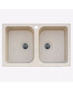 PLATINUM Granite sink TWIN 7648D beige