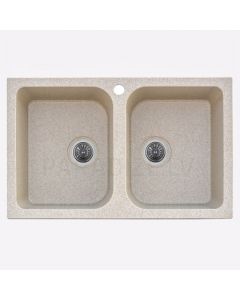 PLATINUM Granite sink TWIN 7648D sand