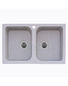 PLATINUM Granite sink TWIN 7648D gray