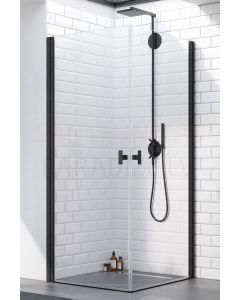 RADAWAY dušas kabīne NES BLACK KDD I 200x 80x 80 Melns + caurspīdīgs stikls