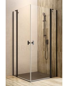 RADAWAY dušas kabīne NES BLACK KDD II 200x 80x 80 Melns + caurspīdīgs stikls