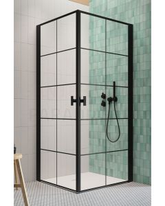RADAWAY dušas kabīne NES BLACK KDD I 200x 80x 80 Melns + Factory