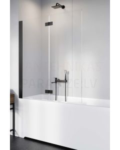 RADAWAY vannas siena NES BLACK PND I 150x100 Melns + caurspīdīgs stikls (kreisā)