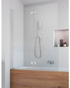 RADAWAY vannas siena ESSENZA NEW PND I 150x100 Chrome + caurspīdīgs stikls (kreisā)