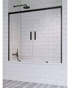 RADAWAY vannas siena IDEA BLACK PN DWD 150x180 Melns + caurspīdīgs stikls