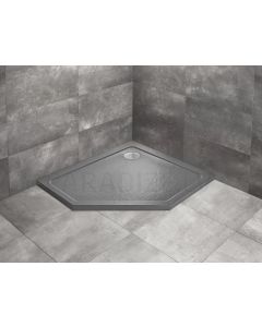 RADAWAY dušas paliktnis DOROS PT E Stone Anthracite 100x80x5 (labā)