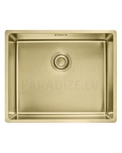 FRANKE stainless steel kitchen sink MYTHOS Masterpeace with button golden tone 54x45 cm