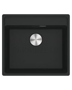 FRANKE akmens masės virtuvės kriauklė su mygtuku MARIS Juodas matinis 55.3x50.3 cm