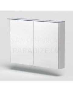 KAME шкафчик с зеркальными дверцами SOFT 100 с LED (блестящий серый) 700x1000 мм