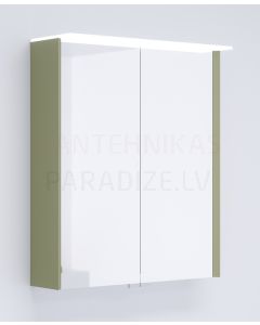 KAME mirror cabinet LOFT  60 with LED (Savannah green) 700x600 mm