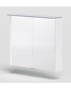 KAME veidrodinė spintelė LOFT  80 su LED (matinė balta) 700x800 mm