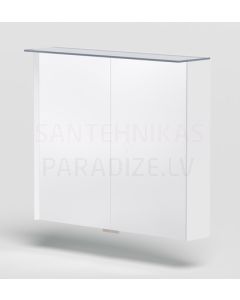 KAME veidrodinė spintelė LOFT  80 su LED (matinė balta) 700x800 mm