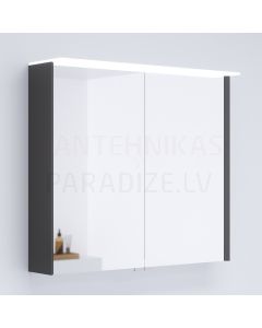 KAME veidrodinė spintelė LOFT  80 su LED (antracito pilka) 700x800 mm