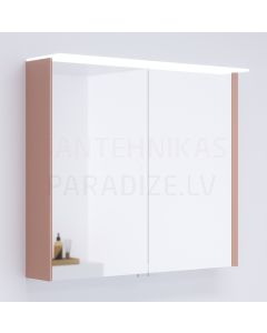 KAME veidrodinė spintelė LOFT  80 su LED (rožinis) 700x800 mm