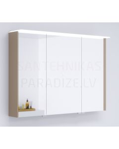 KAME mirror cabinet LOFT 100 with LED (cocoa brown) 700x1000 mm