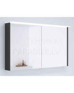 KAME шкафчик с зеркальными дверцами LOFT 120 с LED (антрацитовый серый) 700x1200 мм