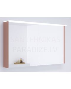 KAME шкафчик с зеркальными дверцами NATURA COLOR 120 с LED (розовый) 700x1200 мм
