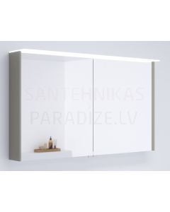 KAME шкафчик с зеркальными дверцами NATURA COLOR 120 с LED (серый камень) 700x1200 мм
